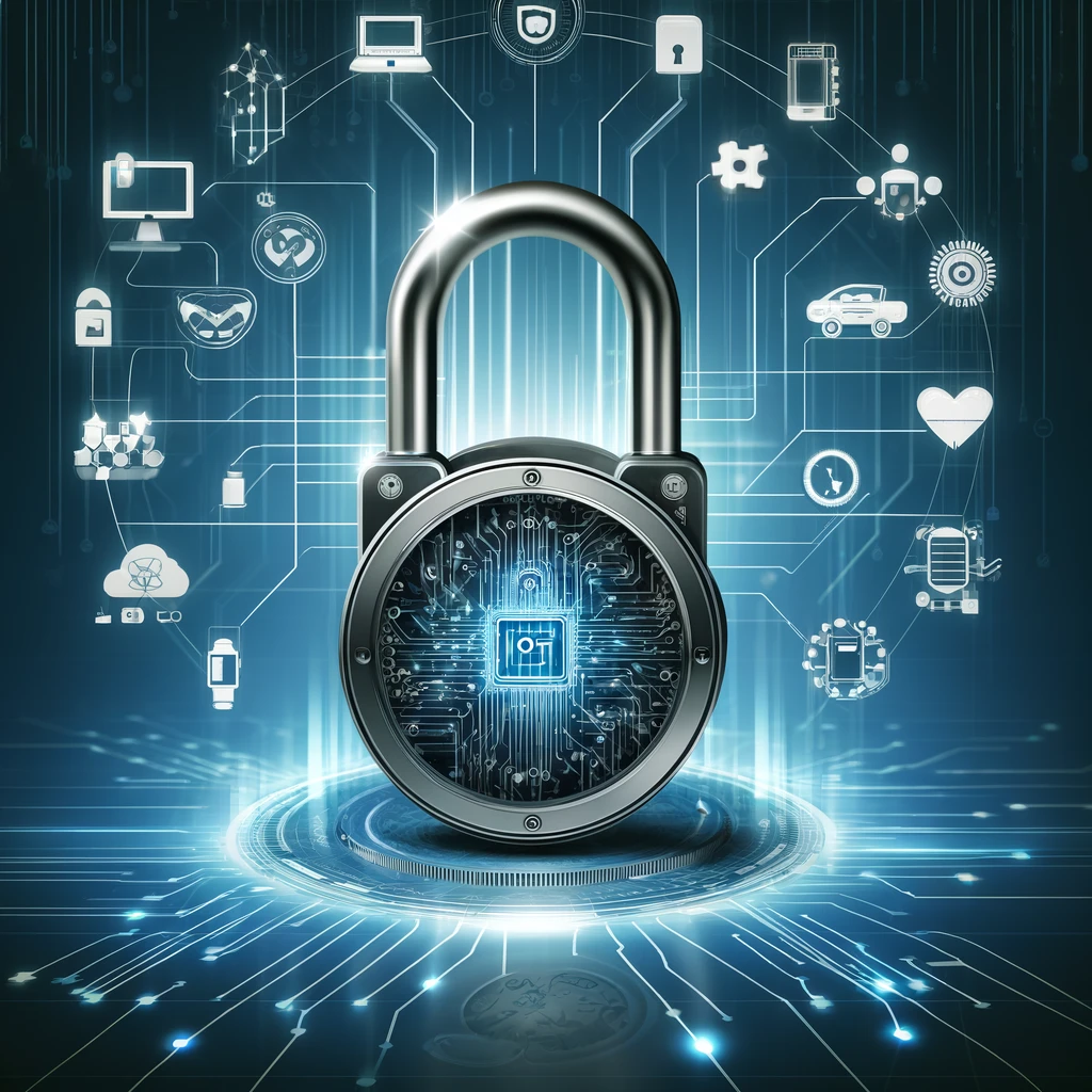 Digital padlock representing advanced cybersecurity.