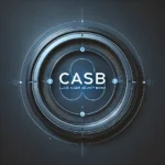 CASB (Cloud Access Security Broker) shield with cloud symbols.