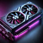 High-performance graphics card with RGB lighting.