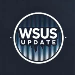 WSUS Update logo with circular design on a dark background.