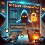 Session hijacking attack interface with stolen session tokens.