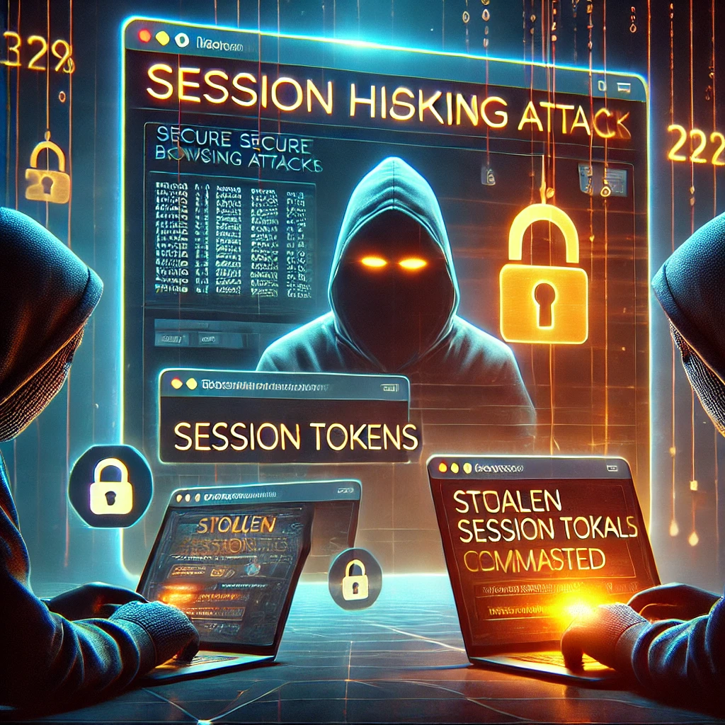 Session hijacking attack interface with stolen session tokens.
