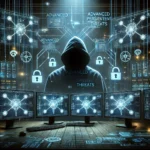 Advanced Persistent Threats concept with hacker and network overlays.