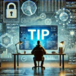 Person working at a computer with a TIP (Threat Intelligence Platform) interface.