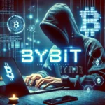 "BYBIT" with a hacker in the background