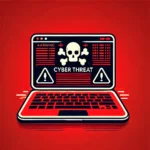cyber threat warning laptop illustration