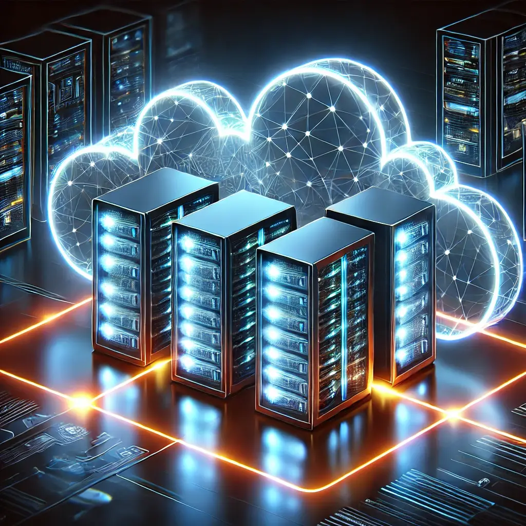 digital illustration of cloud computing infrastructure