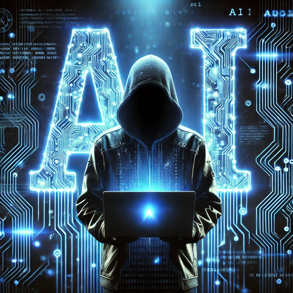 Artificial intelligence system analyzing cybersecurity data and detecting threats, representing AI-driven defense opportunities in 2025