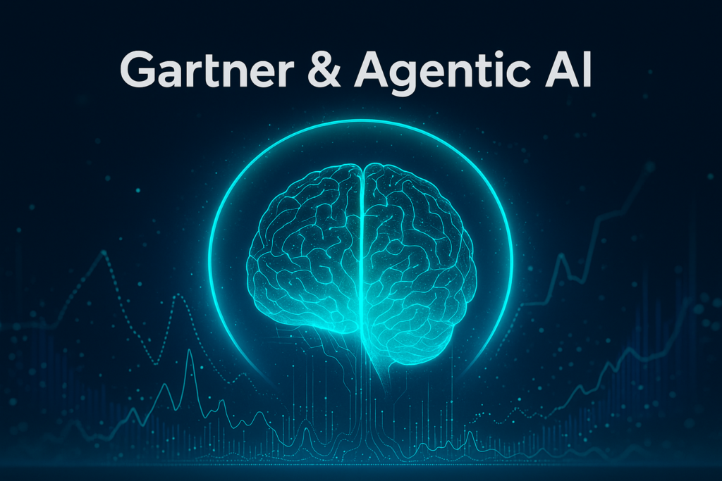 Futuristic digital brain symbolizing Gartner’s Agentic AI insights in cybersecurity and enterprise technology