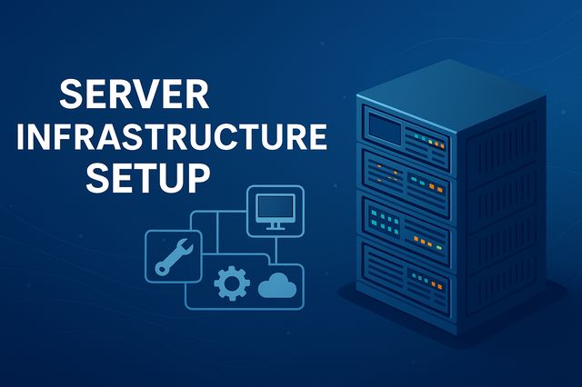 Server infrastructure setup diagram showing data center architecture and IT system components part of SECITHUB server infrastructure guide 2025 for scalable and secure systems.