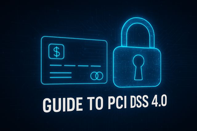 Cybersecurity banner showing a digital lock and credit card symbol for SECITHUB’s Guide to PCI DSS 4.0 emphasizing secure payment compliance and trust for SMBs.